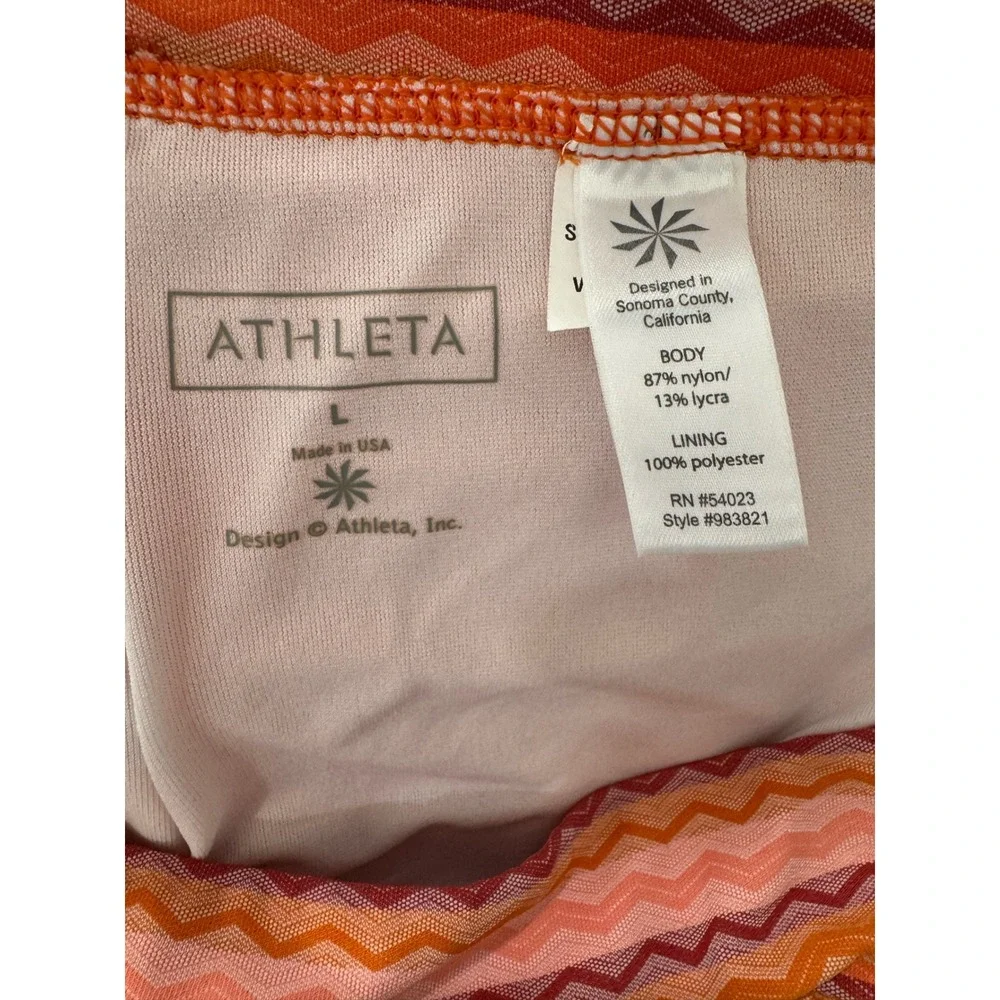 Athleta Orange Pink Chevron‎ Zig Zag Athletic Skort Size L 983821